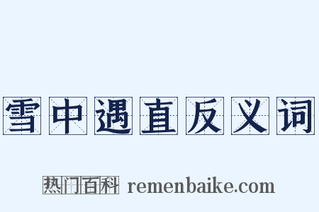 雪中遇直反义词是什么意思的图片